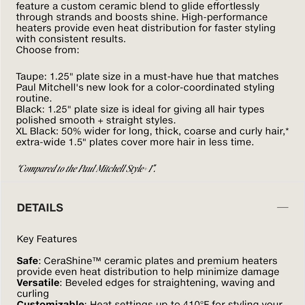 New in Box Paul Mitchell Smooth + Ceramic Flat Iron 
In Taupe 1.25 inch - Picture 4 of 5